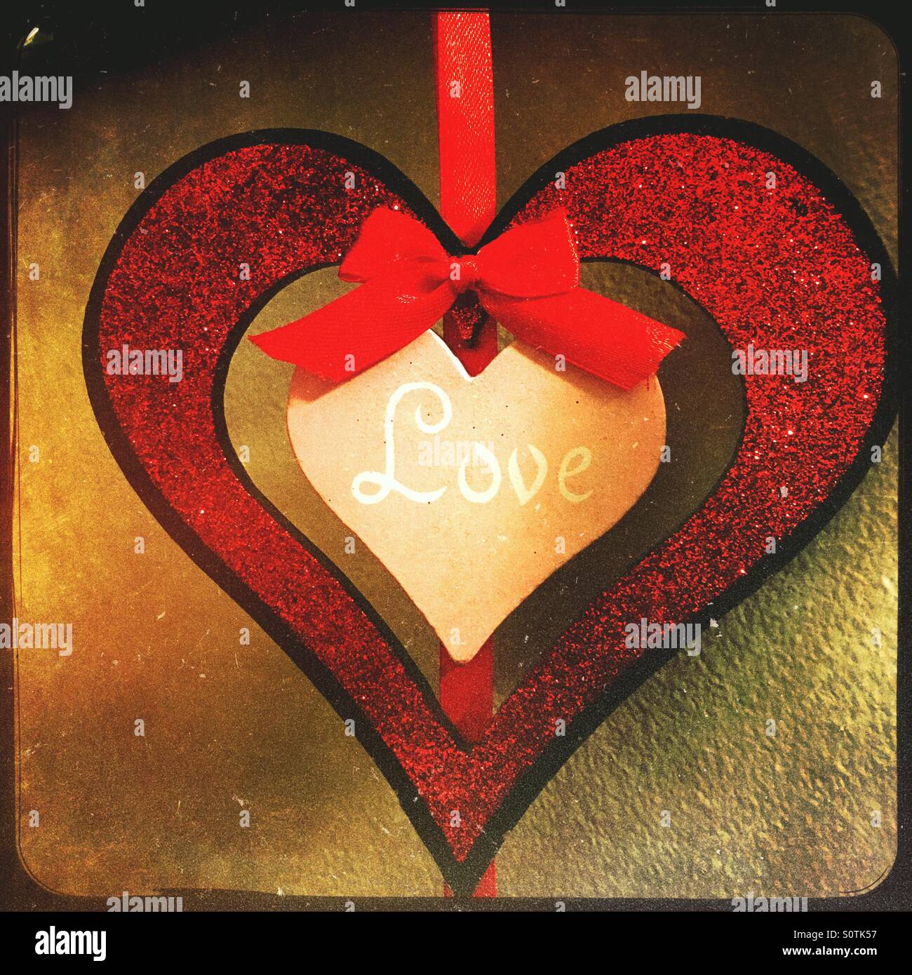 A valentine heart decoration. - Smartphone Captured Stock Image