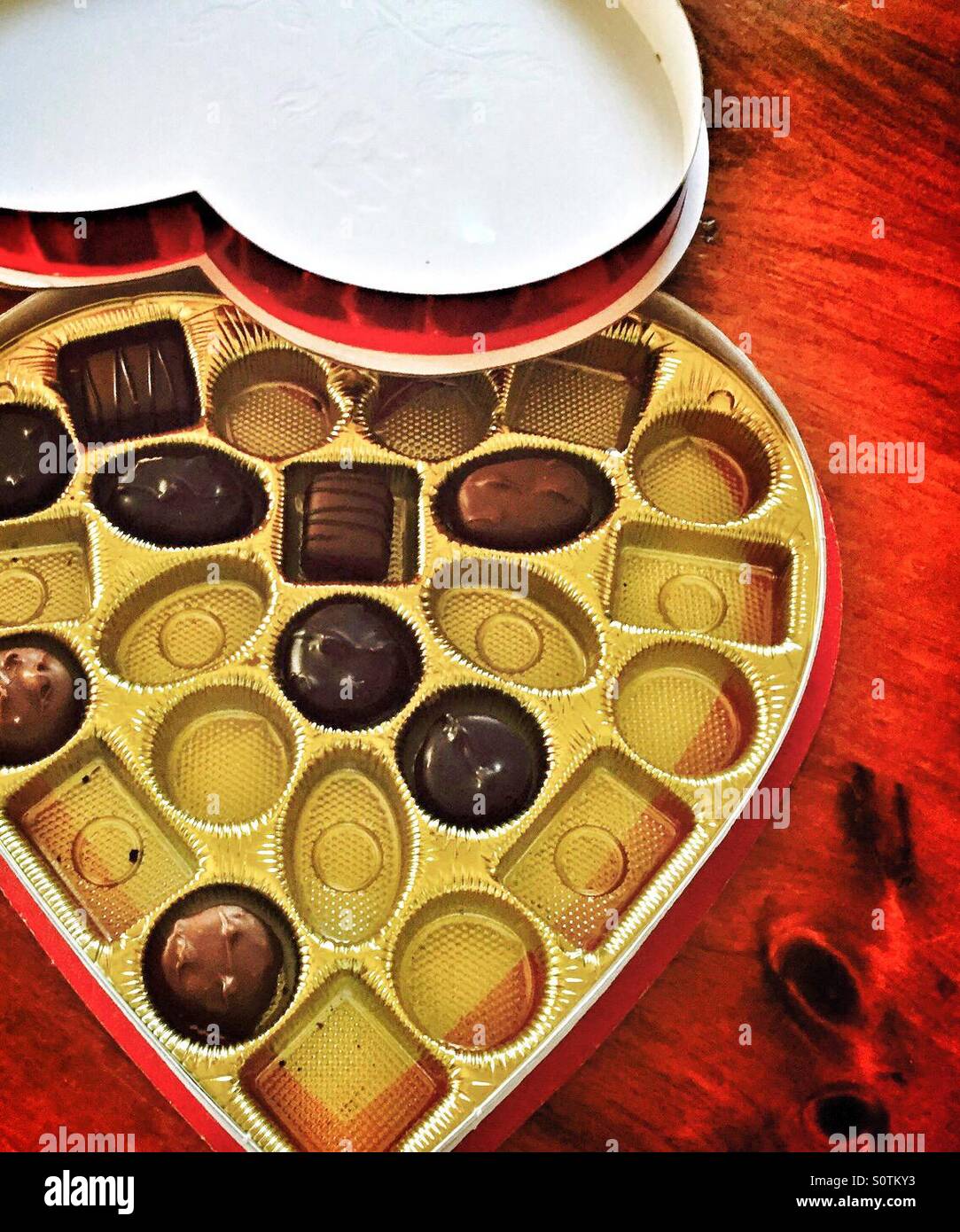 Box of Valentine Chocolates - Smartphone Captured Stock Image