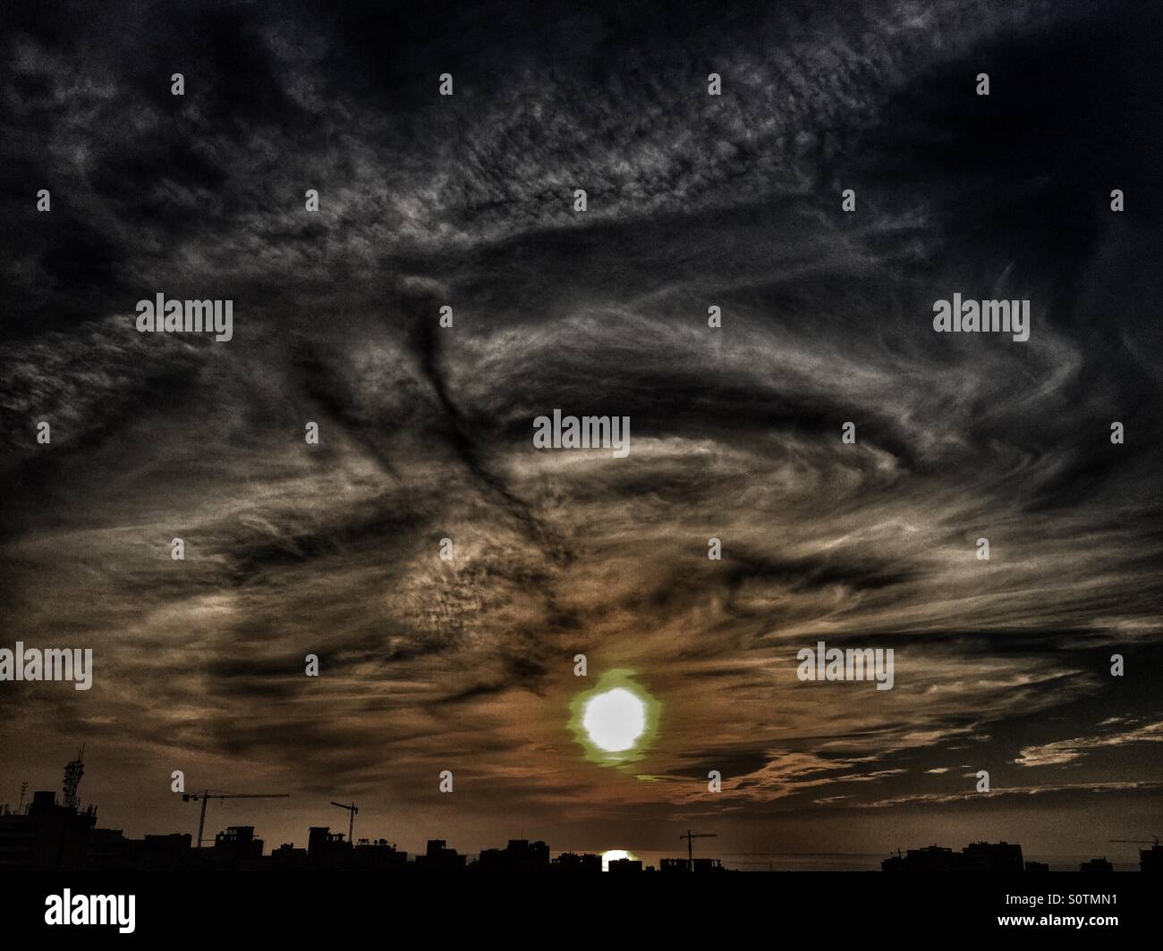 Dramatic dark sunset - Smartphone Captured Stock Image Dramatic dark sunset - Smartphone Captured Stock Image