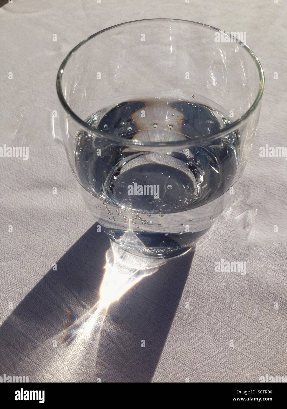 Glass of water in the sun - Smartphone Captured Stock Image
