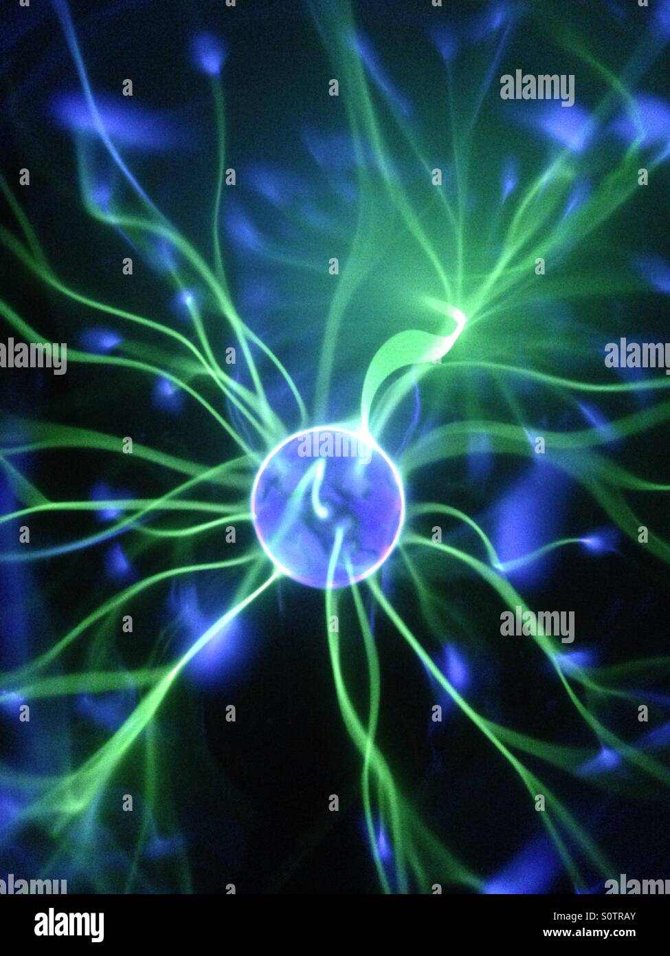 Plasma ball with colours changed - Smartphone Captured Stock Image