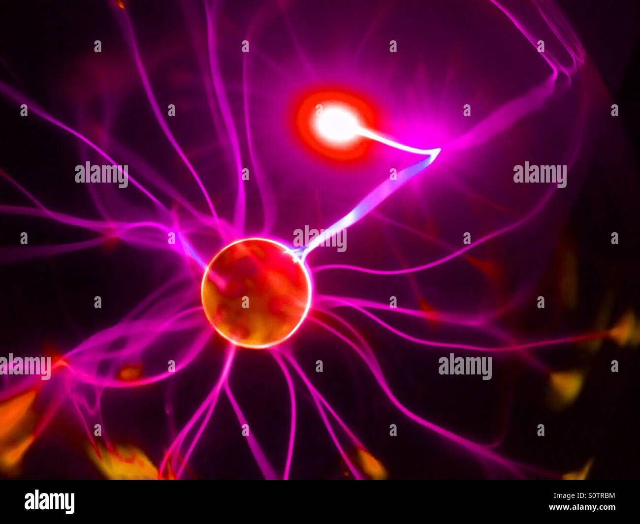 Plasma ball with colours changed - Smartphone Captured Stock Image