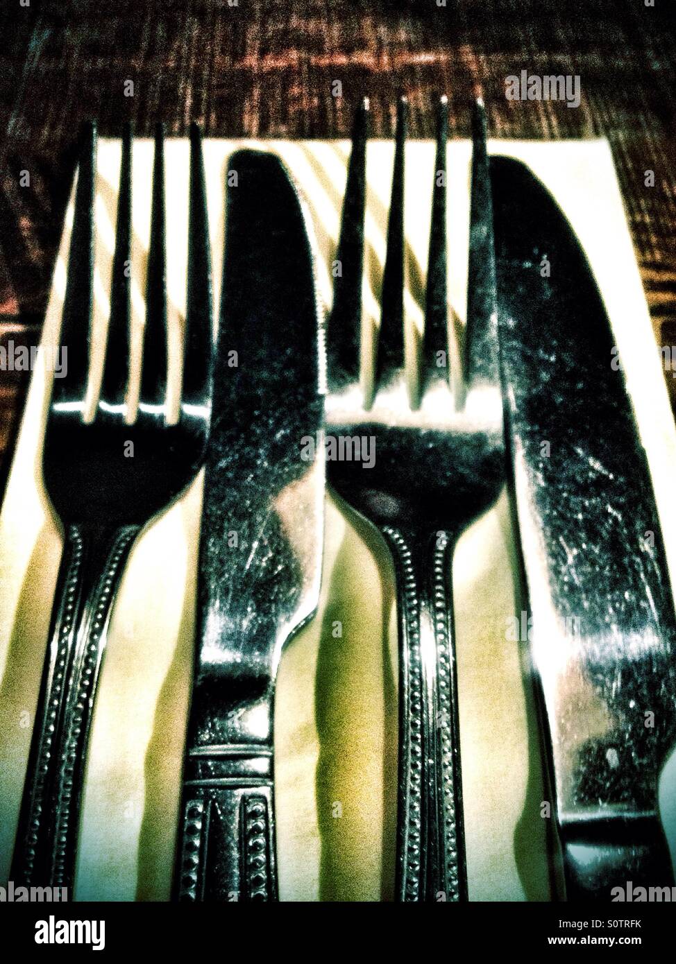 Knives and forks - Smartphone Captured Stock Image