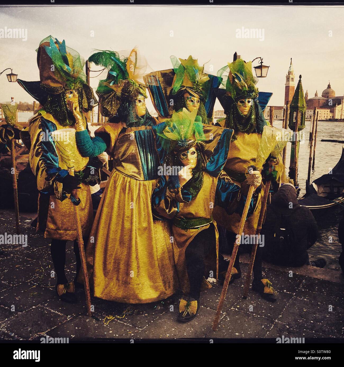 Masks carnival in Venice Veneto Italy - Smartphone Captured Stock Image
