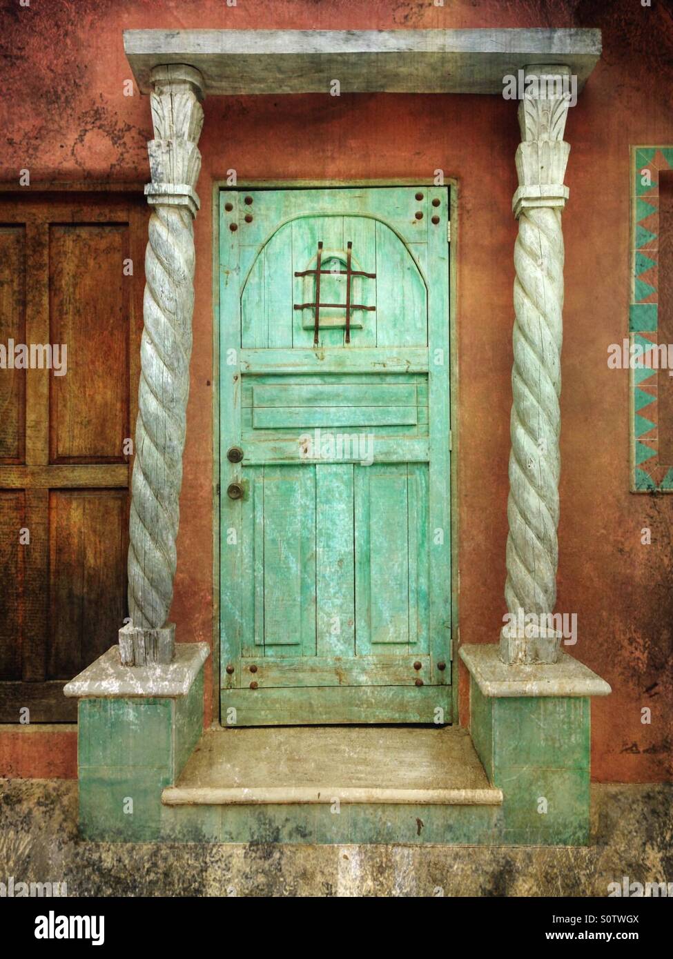 Skewed doorway. Sayulita, Riviera Nayarit, Mexico. - Smartphone Captured Stock Image