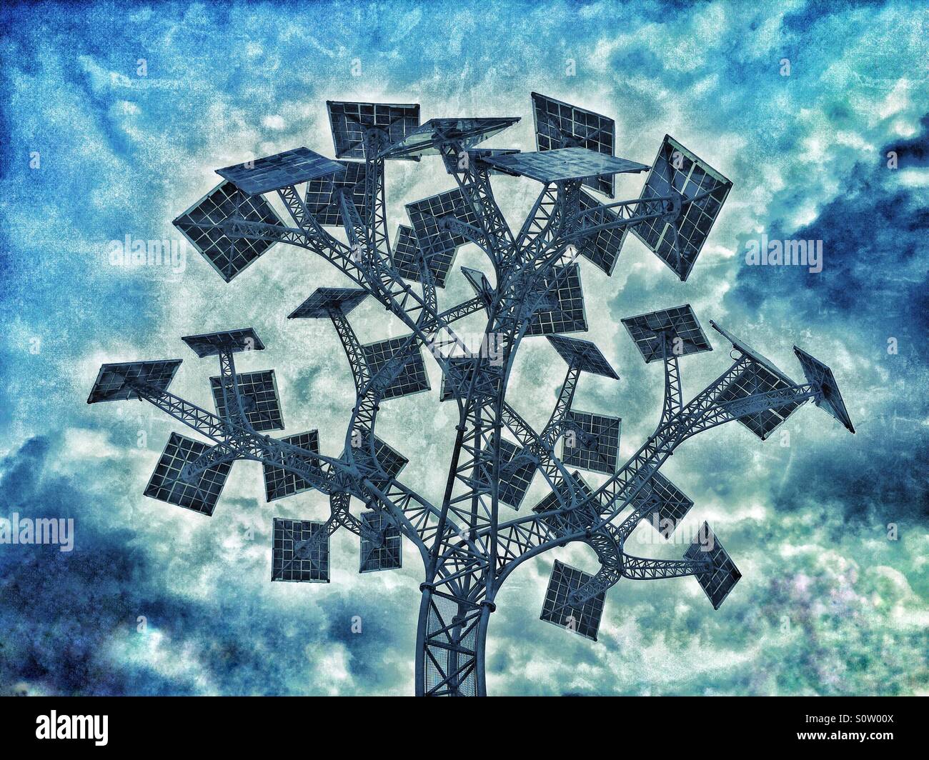 The Energy Tree in Millennium Square, Bristol, England. Free Energy, provided for the general