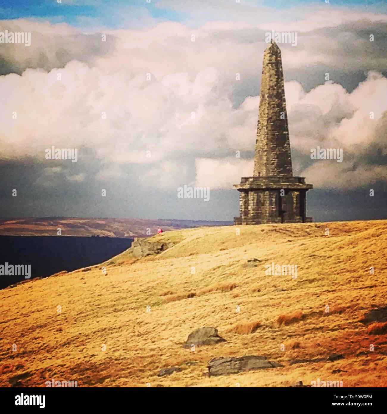 Stoodley Pike on the Pennine Way, Calderdale. Yorkshire. - Smartphone Captured Stock Image