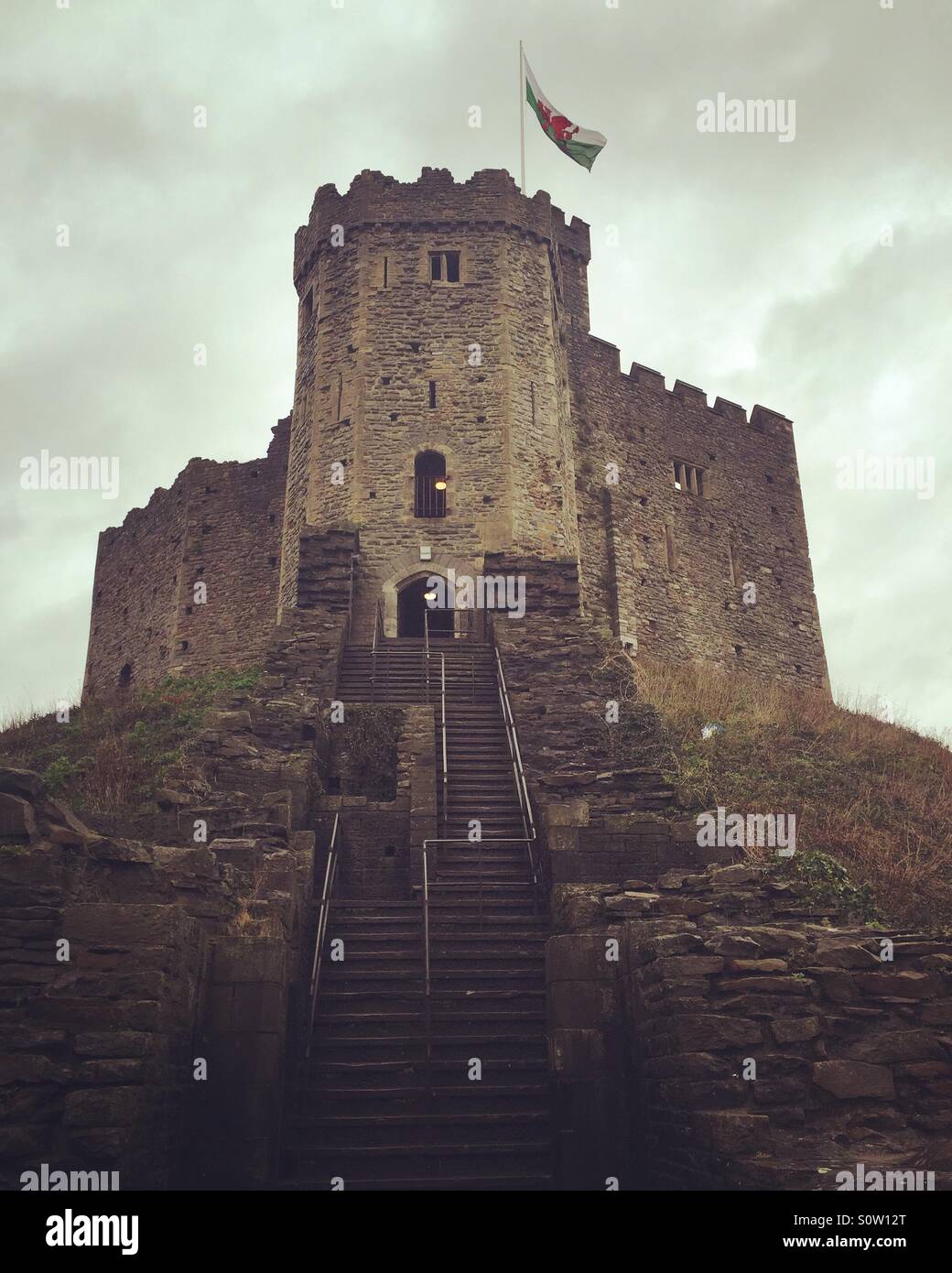 Norman Keep at Cardiff Castle. Stock Photo