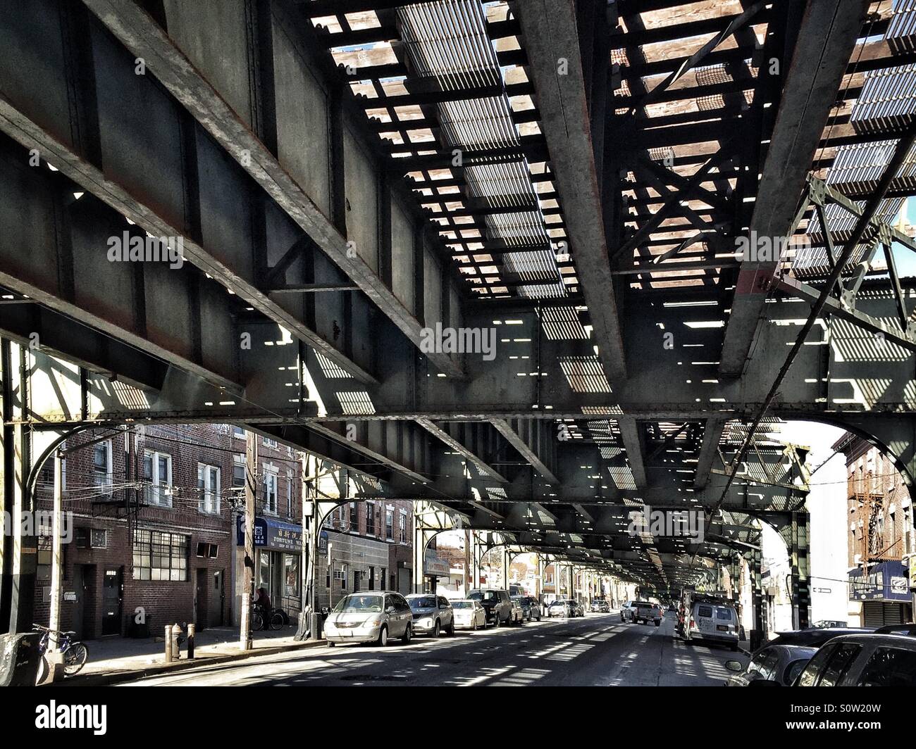Under the elevated train in Brooklyn, ny Stock Photo Alamy