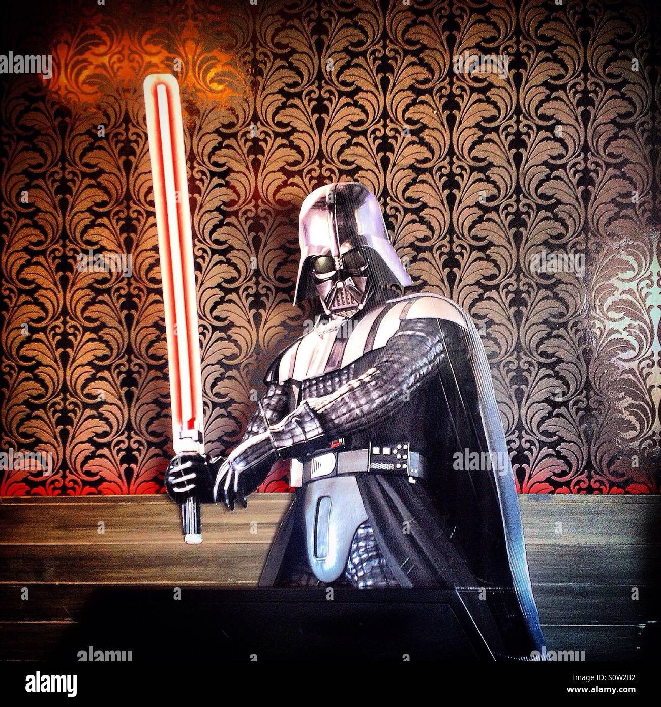 An image of Anakin Skywalker or Darth Vader from Star Wars film decorate Obscuro (Dark) ice cream shop in Colonia Roma, Mexico City, Mexico Stock Photo