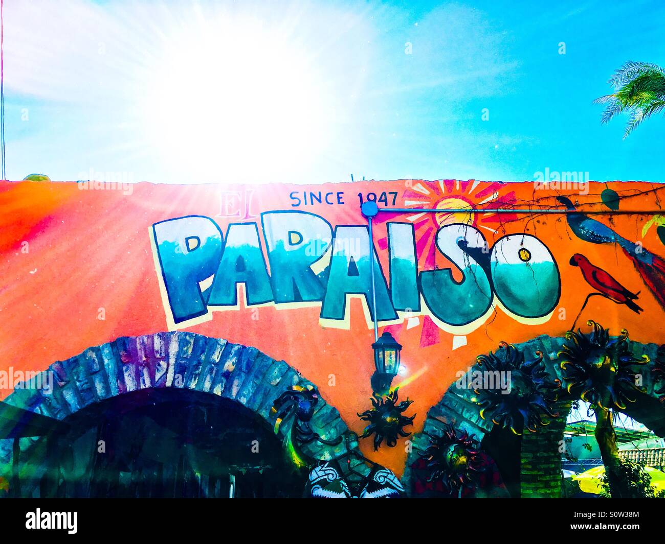 El Paraiso (Paradise) restaurant in Los Algodones, Mexico Stock Photo