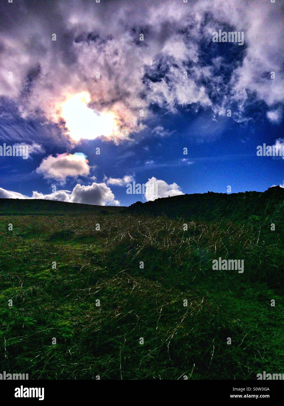Ilkley Moor on a sunny day in winter - Smartphone Captured Stock Image