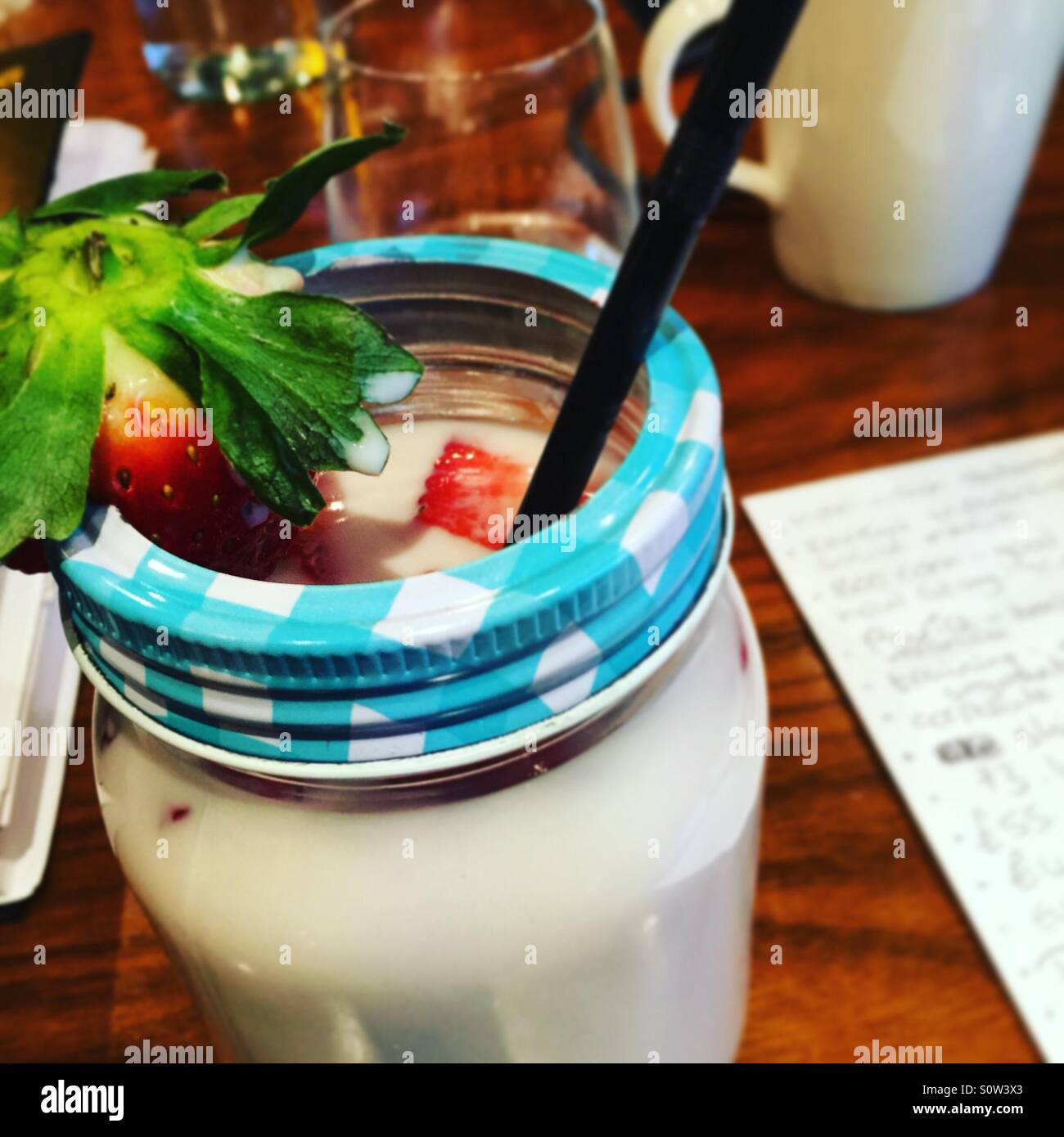 Mason jar milkshake Stock Photo Alamy