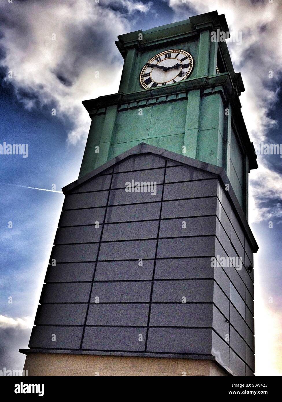 Clock tower Guiseley West Yorkshire - Smartphone Captured Stock Image