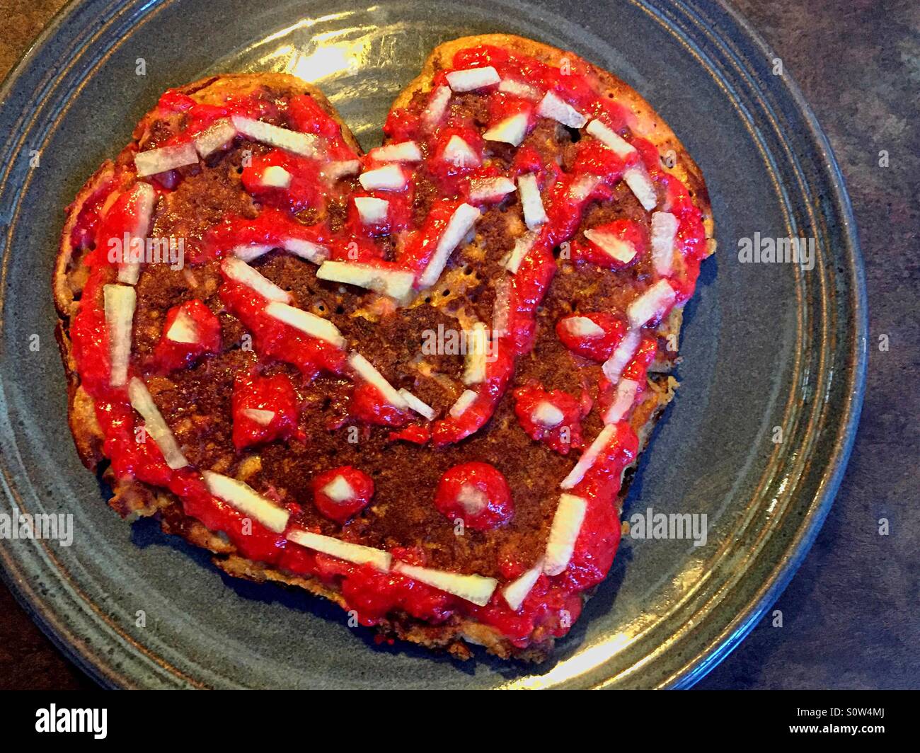 Valentine's pancake Stock Photo