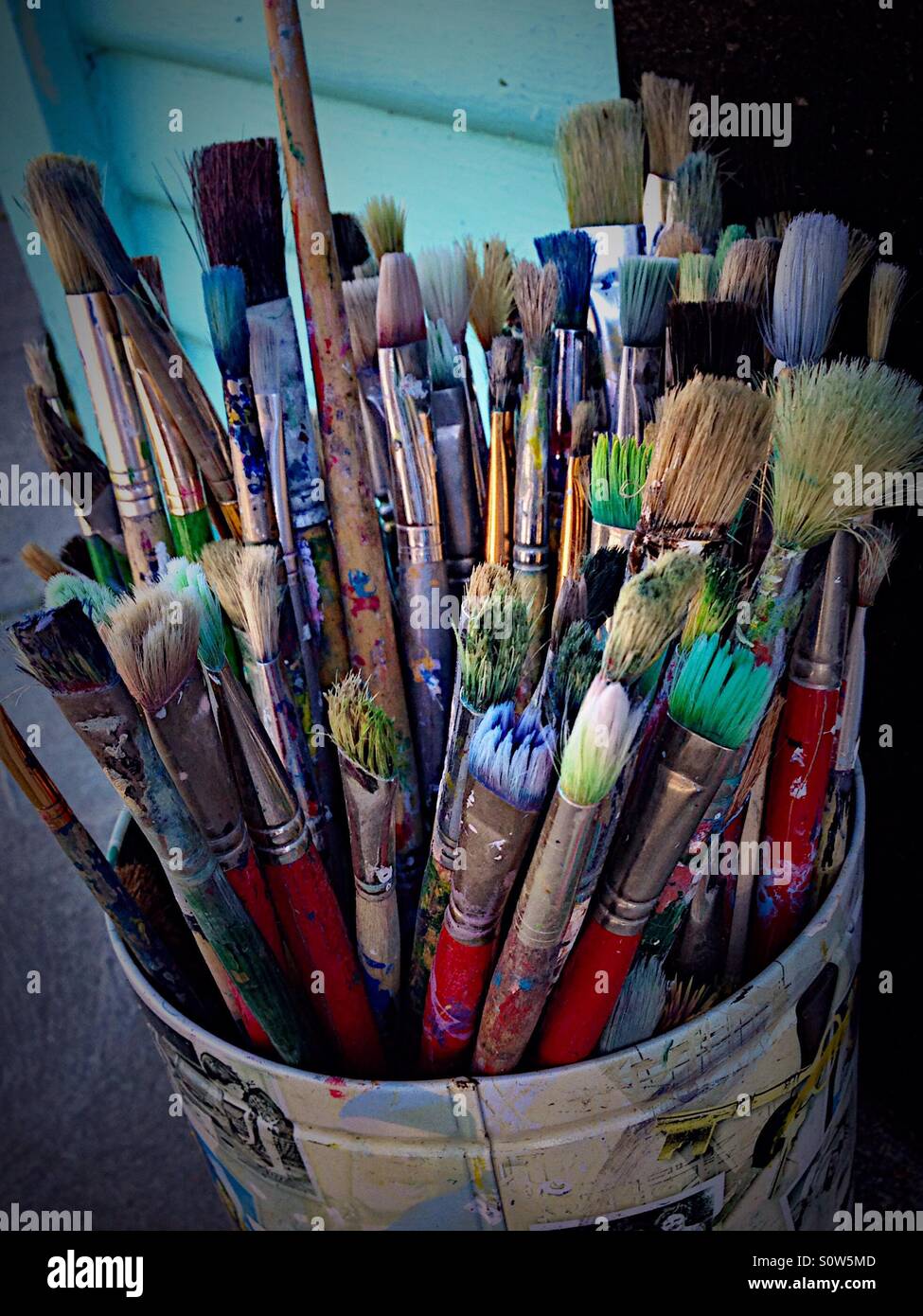 Artist pair brushes - Smartphone Captured Stock Image