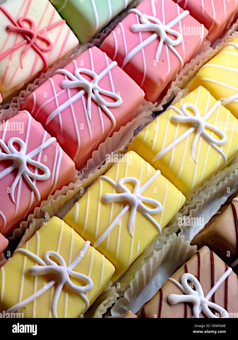 Closeup, colorful petit fours Stock Photo Alamy