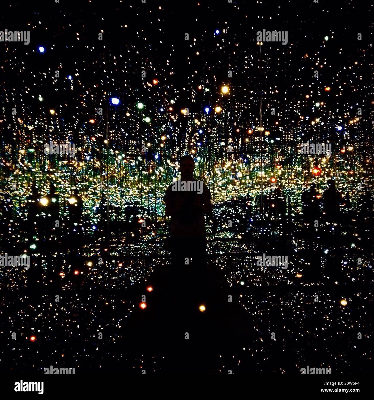 The Souls of Millions of Light Years Away - Inside of the Infinity Mirrored Room. Stock Photo