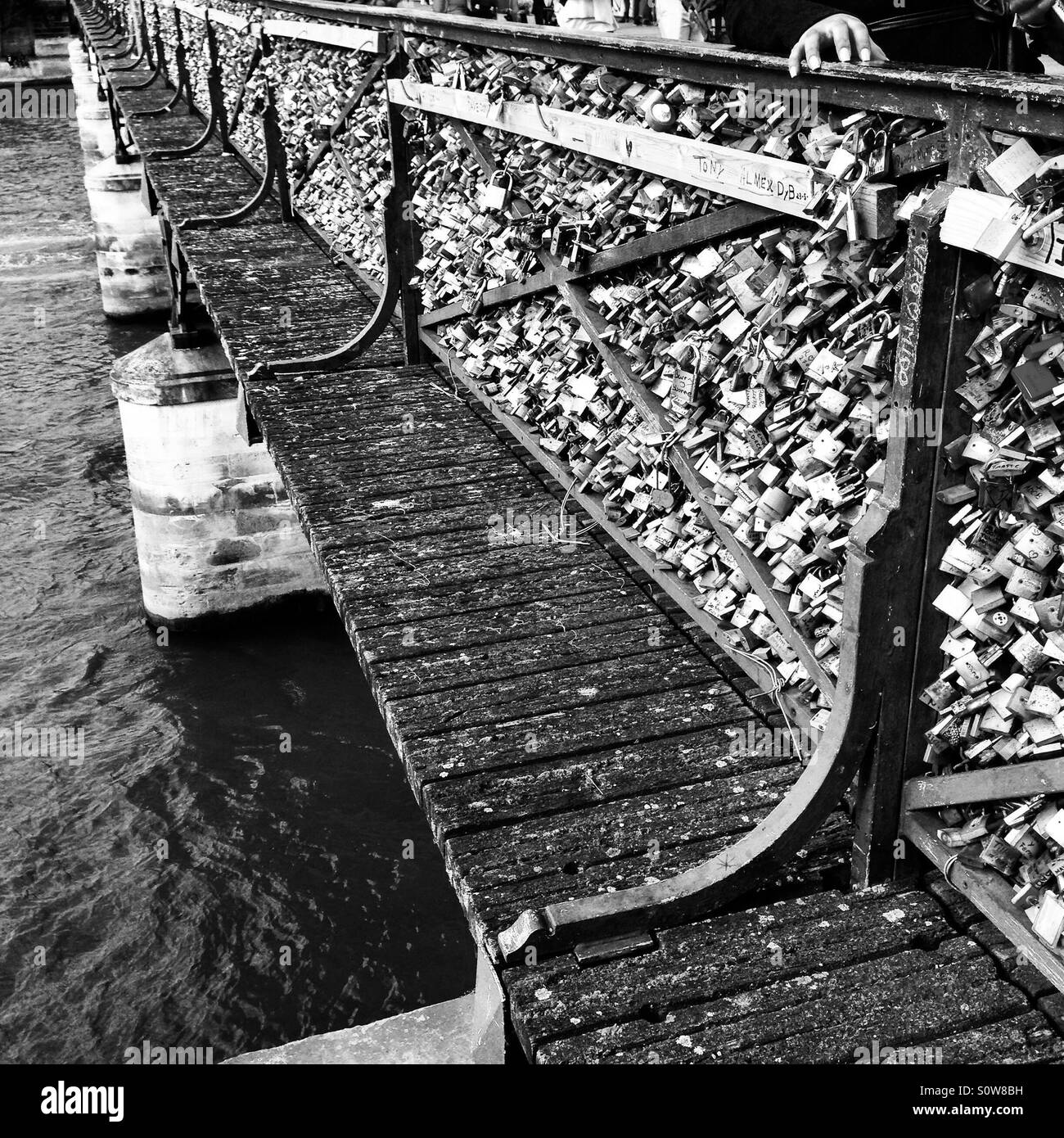 The other side of love lock bridge, Paris - Smartphone Captured Stock Image