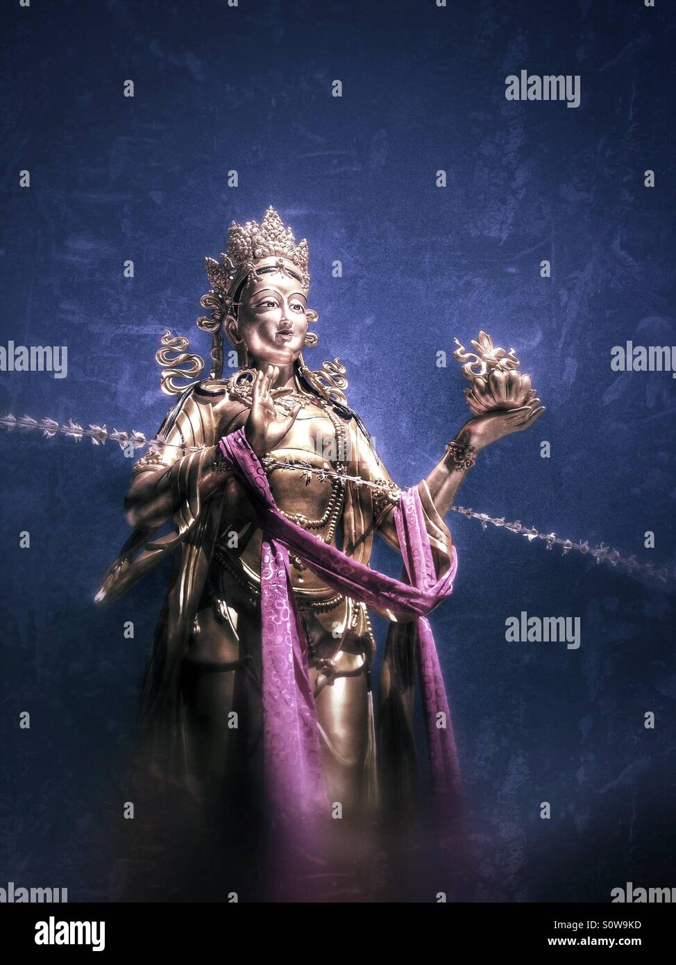 Buddhist statue at Thimphu, Bhutan. - Smartphone Captured Stock Image