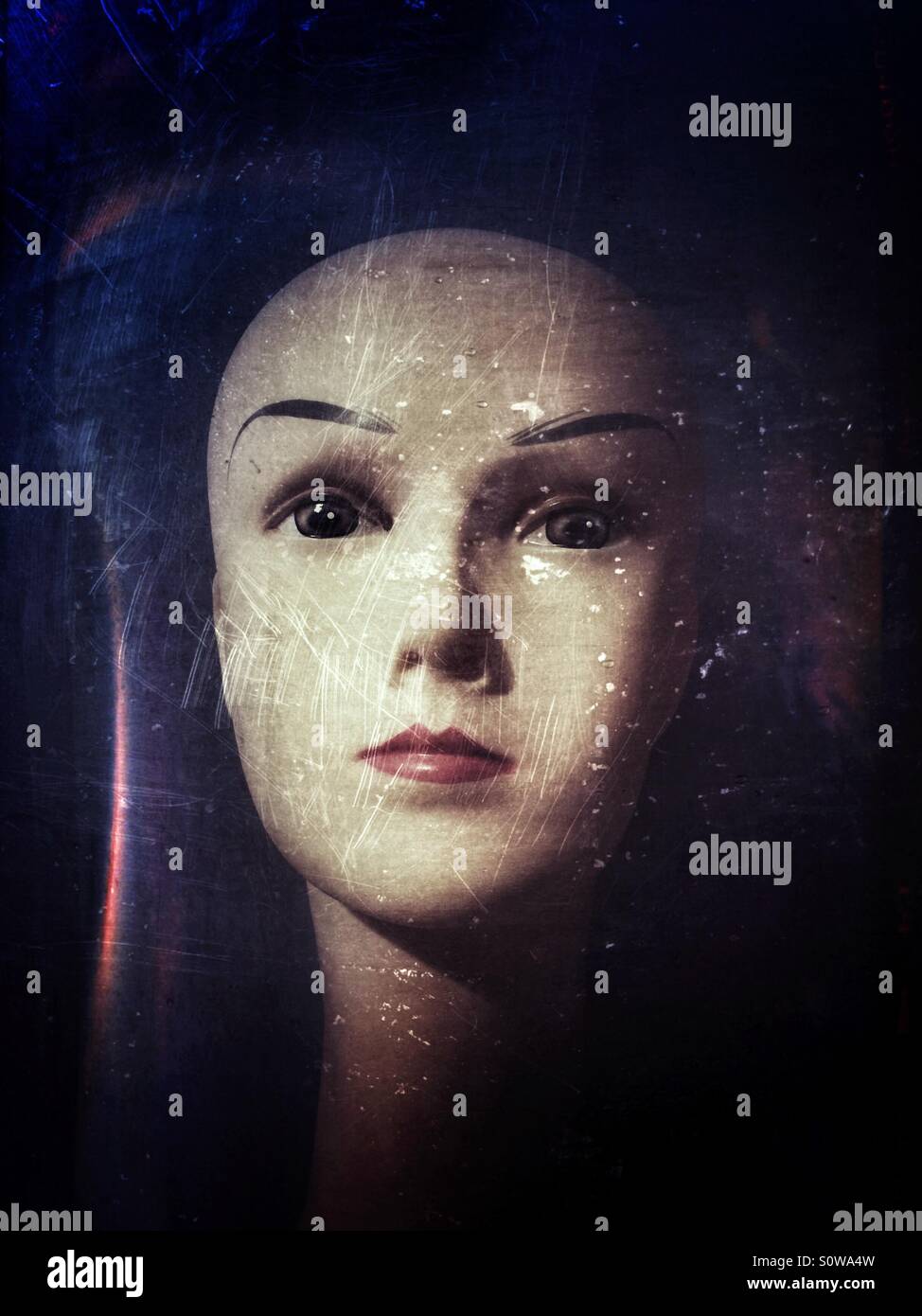 Mannequin head with grunge treatment - Smartphone Captured Stock Image