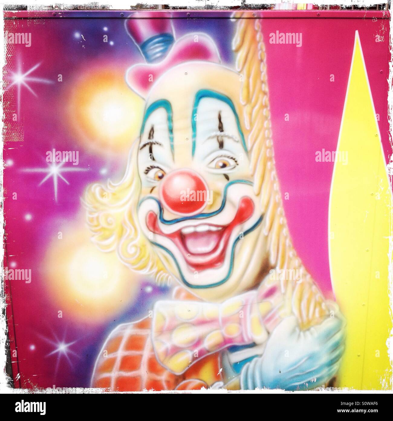 Painting on fairground ride - Smartphone Captured Stock Image