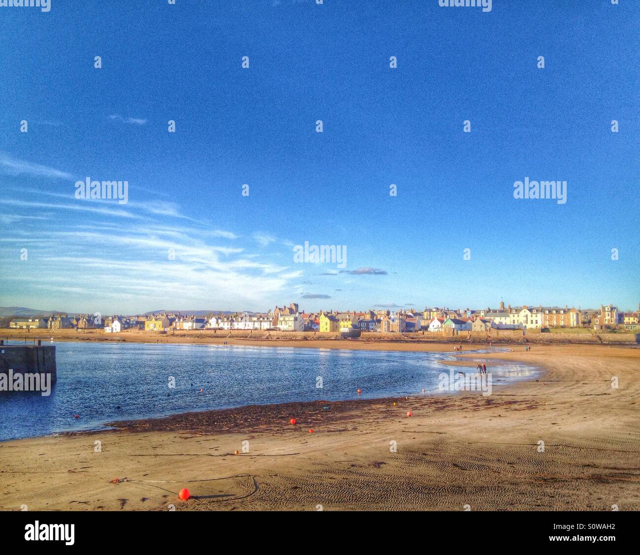 Beach bhouys, elie, fife - Smartphone Captured Stock Image