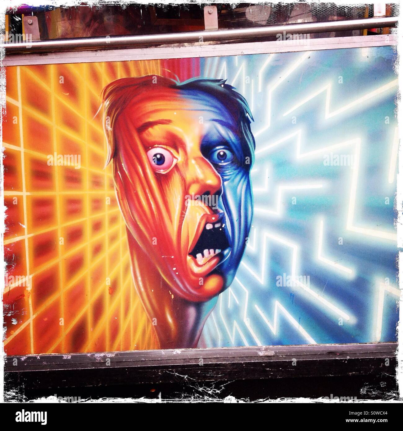 Painting on fairground ride - Smartphone Captured Stock Image