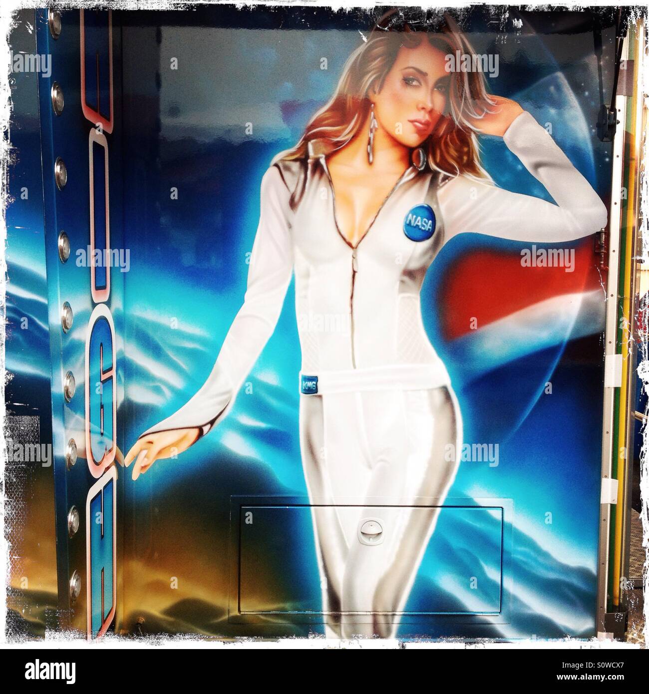 Painting on fairground ride - Smartphone Captured Stock Image