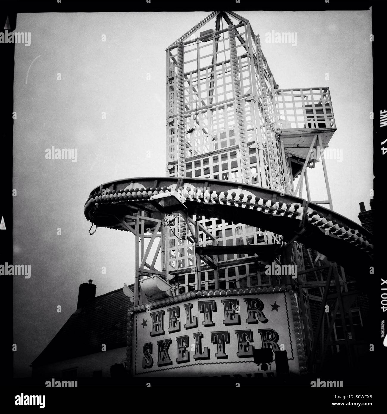 Helter Skelter on Lynn Mart. - Smartphone Captured Stock Image