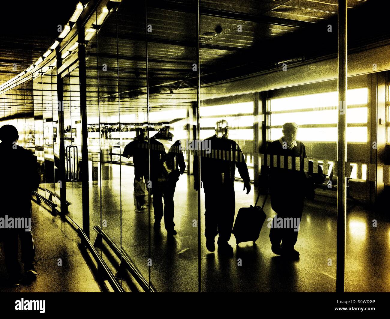 Airport passengers Dublin Ireland - Smartphone Captured Stock Image