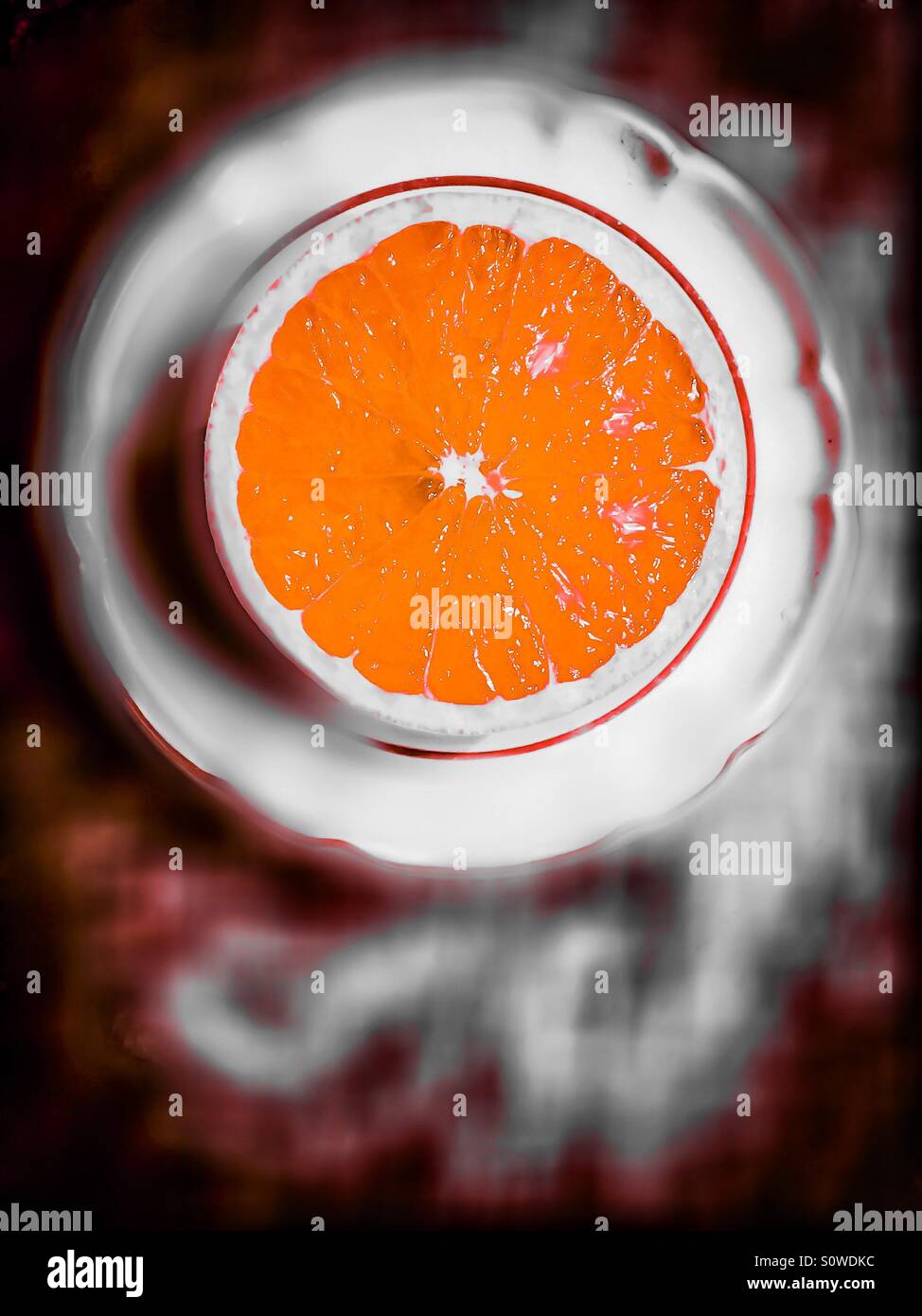 Selective Color, orange half - Smartphone Captured Stock Image