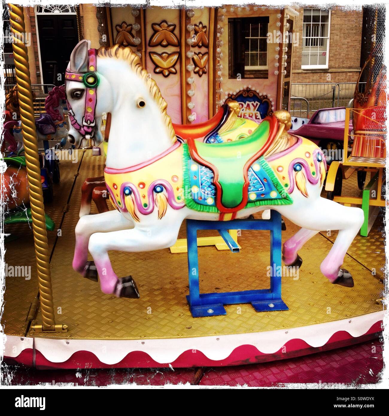 Young children's ride at fair - Smartphone Captured Stock Image