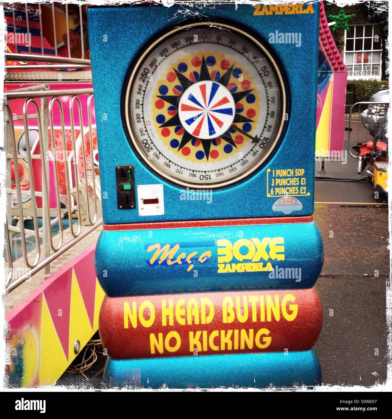 Boxing Machine On Fairground Stock Photo Alamy