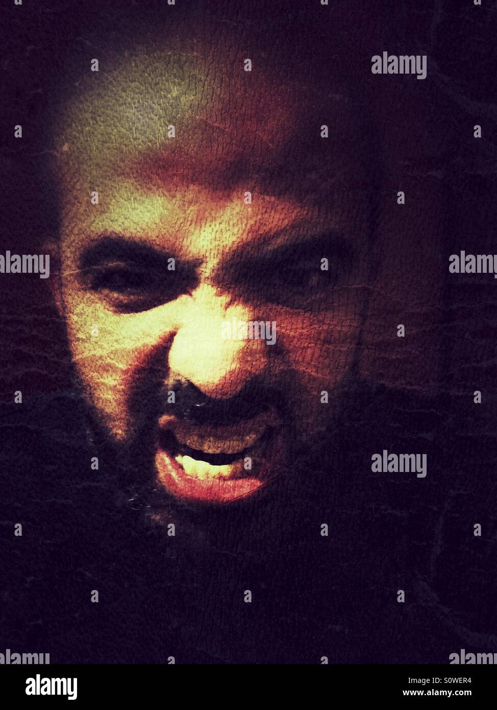 Angry man face - Smartphone Captured Stock Image