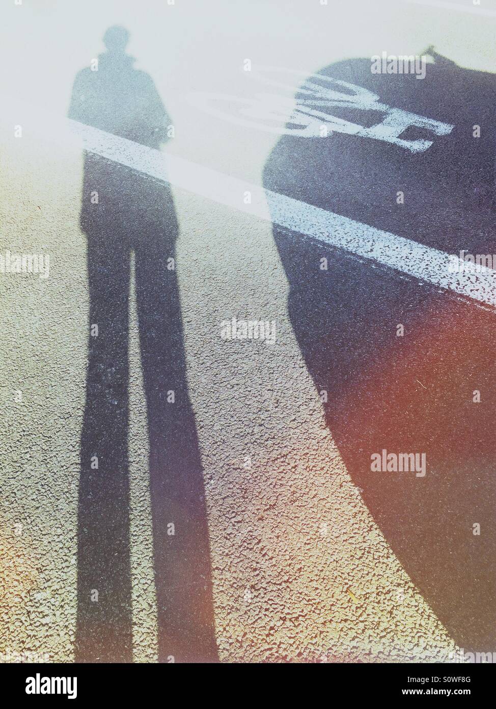 Bicycle lane street sign - Smartphone Captured Stock Image