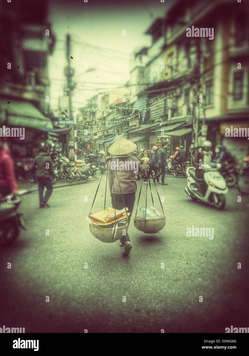 Vietnam street old film - Smartphone Captured Stock Image