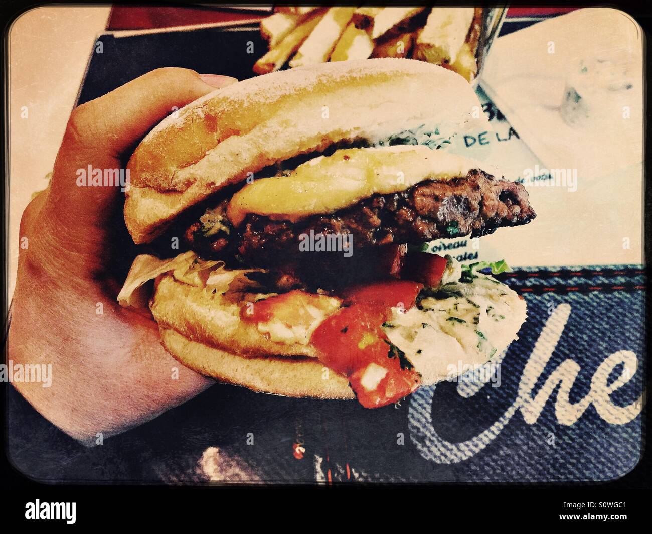 Burger - Smartphone Captured Stock Image