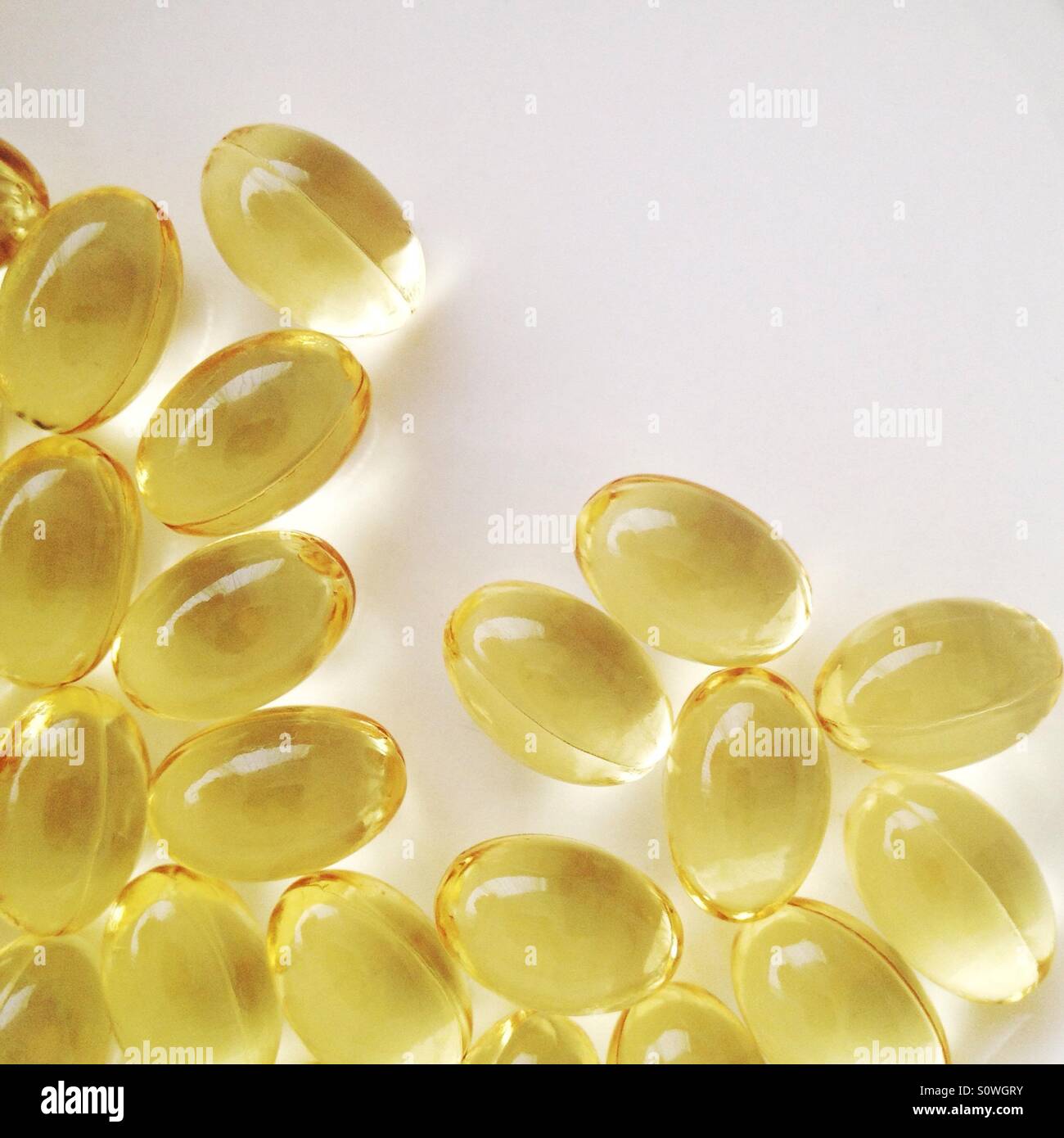 Cod liver oil capsules - Smartphone Captured Stock Image