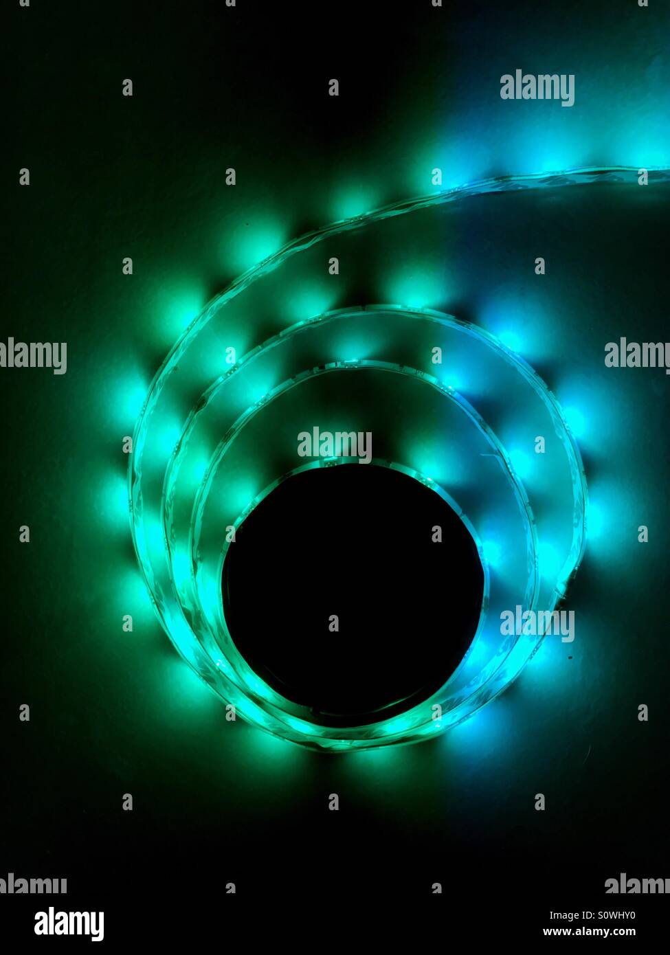 Green and blue LED lights Stock Photo Alamy