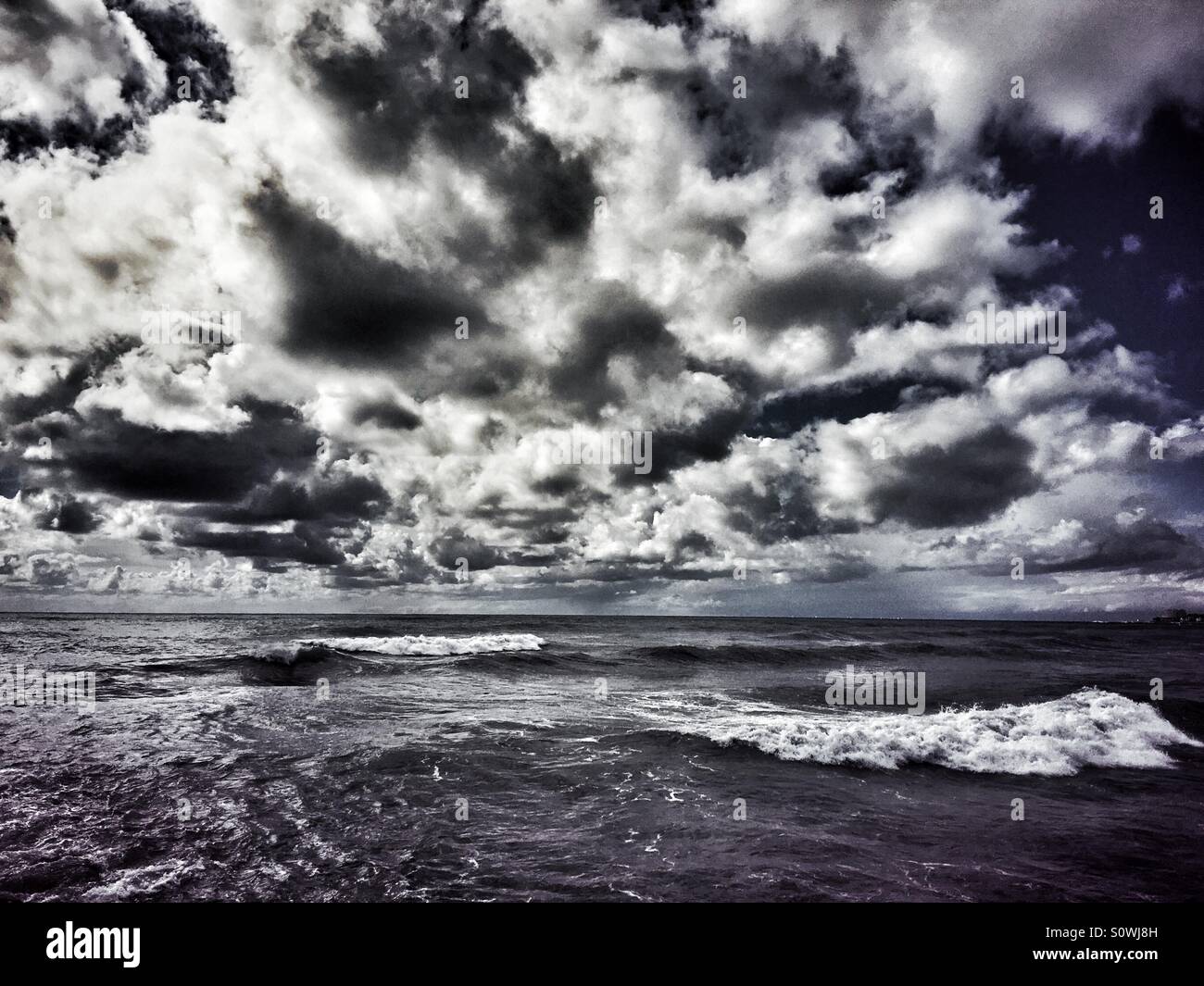 Seascape under dramatic sky - Smartphone Captured Stock Image