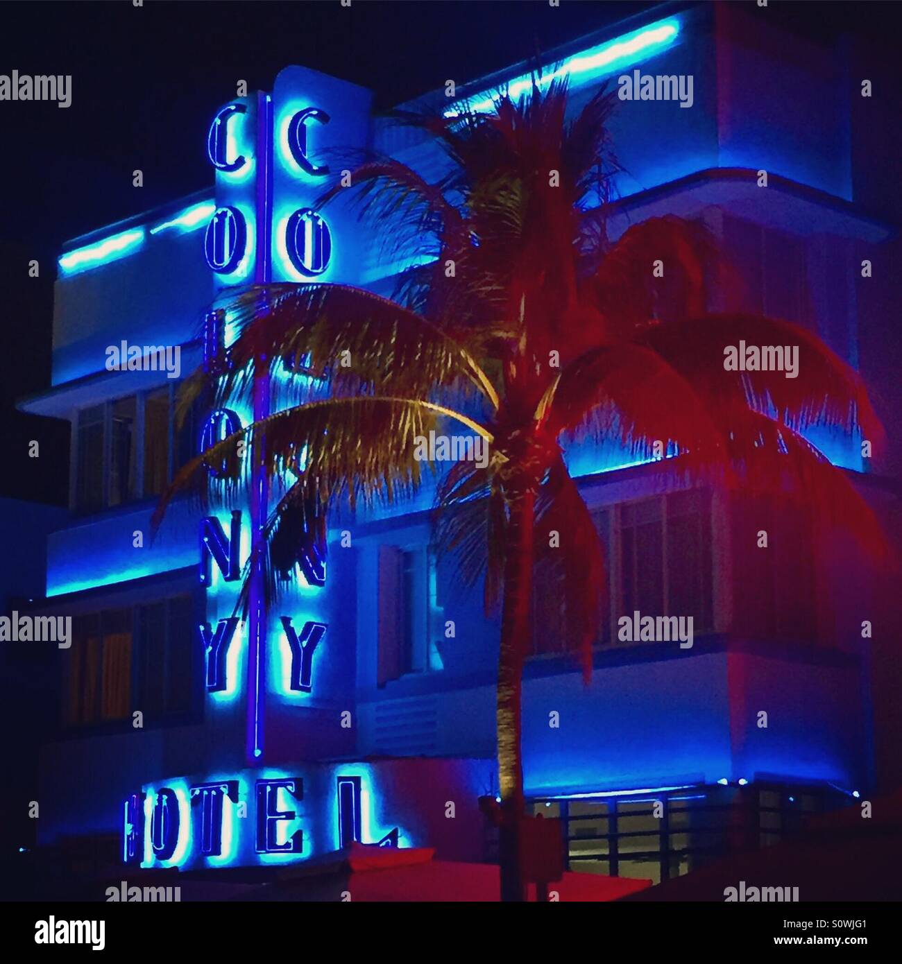 Miami by night - Smartphone Captured Stock Image