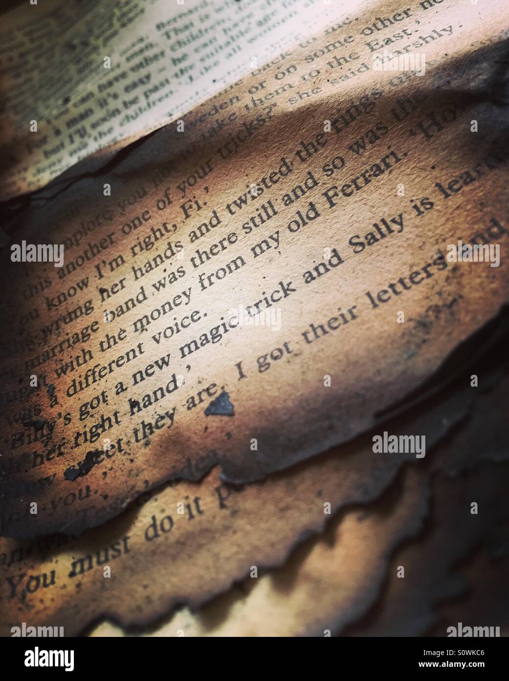 The burnt pages of a book Stock Photo Alamy