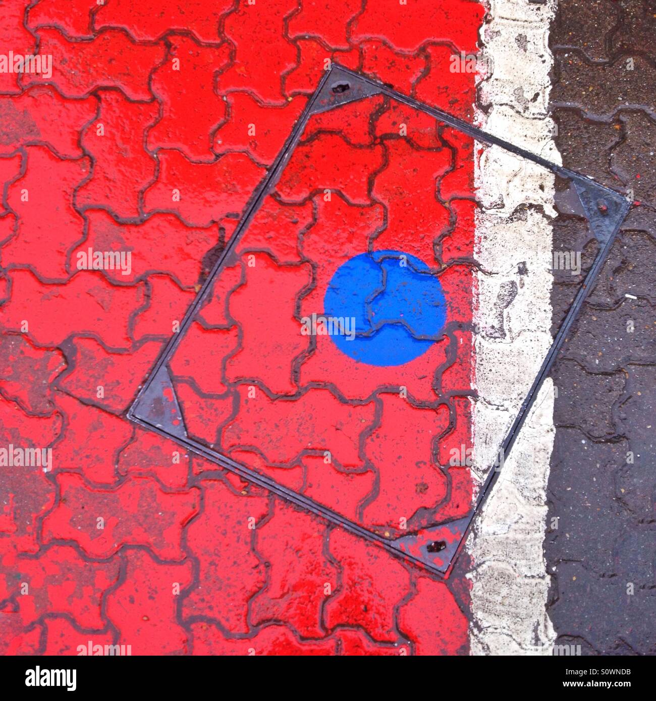 Markings on a footpath - Smartphone Captured Stock Image