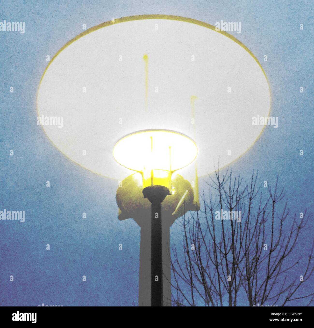 Street light double exposure - Smartphone Captured Stock Image