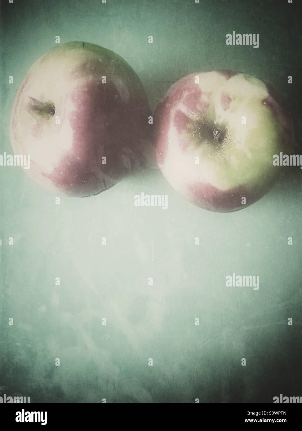 Two apples with copy space - Smartphone Captured Stock Image