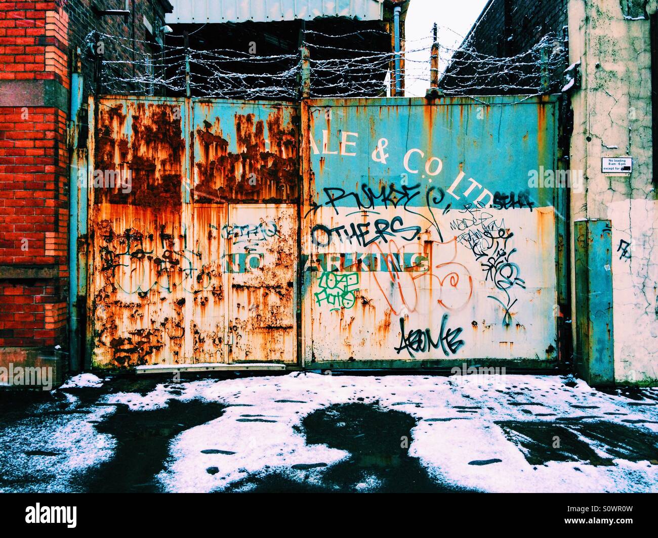 Old industrial gates Stock Photo Alamy