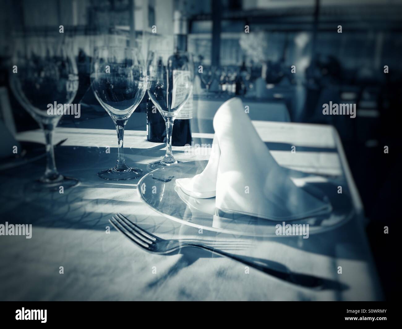 Table set for guest - Smartphone Captured Stock Image