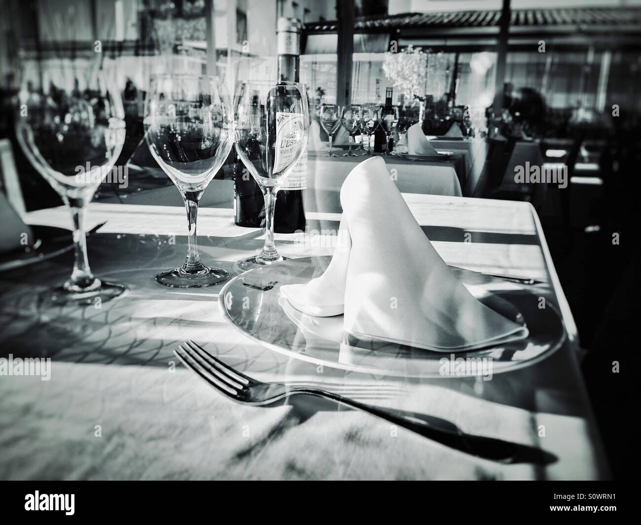 Table cover in a fancy restaurant - Smartphone Captured Stock Image