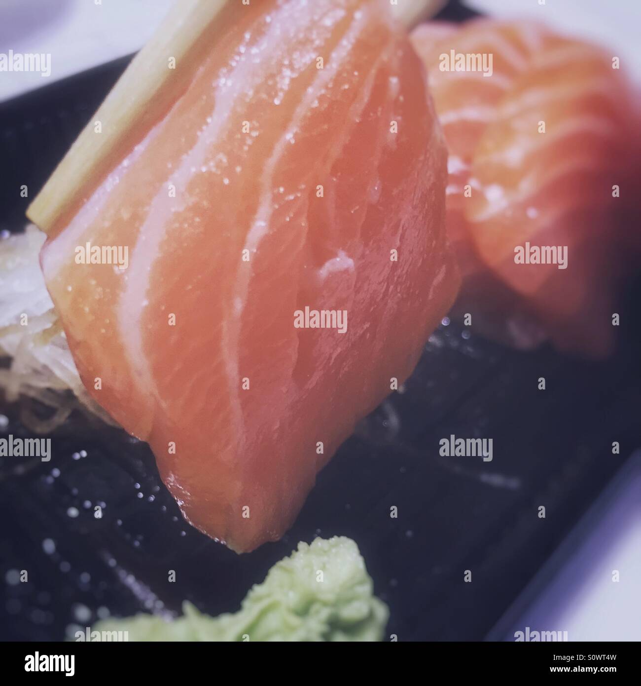 Salmon sashimi - Smartphone Captured Stock Image